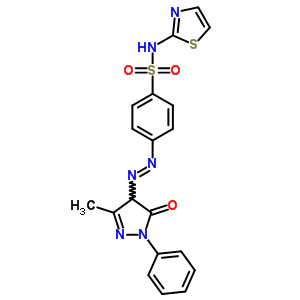 4-[2-(4,5-二氫-3-甲基-5-氧代-1-苯基-1H-吡唑-4-基)二氮雜烯]-n-2-噻唑-苯磺酰胺結(jié)構(gòu)式_29822-01-3結(jié)構(gòu)式