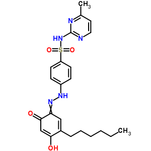 4-[2-(5-己基-2,4-二羥基苯基)二氮雜烯]-N-(4-甲基-2-嘧啶)-苯磺酰胺結(jié)構(gòu)式_29822-13-7結(jié)構(gòu)式