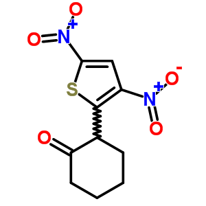 Cyclohexanone,2-(3,5-dinitro-2-thienyl)-Structure,31554-45-7Structure Cyclohexanone,2-(3,5-dinitro-2-thienyl)- Structure,31554-45-7Structure