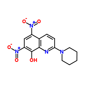 5,7-二硝基-2-(1-哌啶基)-8-羥基喹啉結(jié)構(gòu)式_31568-89-5結(jié)構(gòu)式