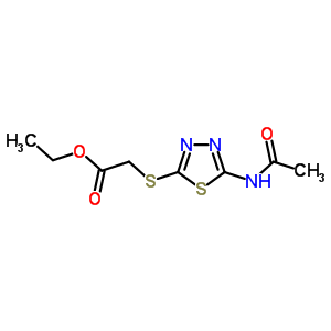 2-[(5-乙酰氨基-1,3,4-噻二唑-2-基)磺?；鵠乙酸乙酯結(jié)構(gòu)式_32418-25-0結(jié)構(gòu)式