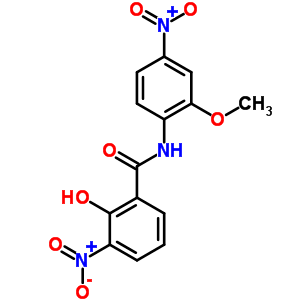 Benzamide, 2-hydroxy-n-(2-methoxy-4-nitrophenyl)-3-nitro-Structure,33581-06-5Structure Benzamide, 2-hydroxy-n-(2-methoxy-4-nitrophenyl)-3-nitro- Structure,33581-06-5Structure