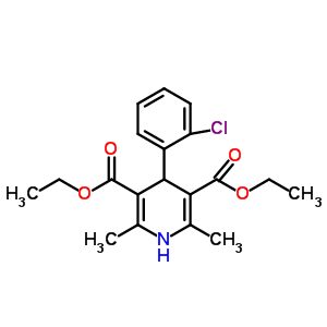3,5-Pyridinedicarboxylicacid, 4-(2-chlorophenyl)-1,4-dihydro-2,6-dimethyl-, 3,5-diethyl esterStructure,34148-67-9Structure 3,5-Pyridinedicarboxylicacid, 4-(2-chlorophenyl)-1,4-dihydro-2,6-dimethyl-, 3,5-diethyl ester Structure,34148-67-9Structure