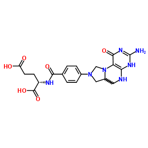 N-[4-(3-氨基-1,2,5,6,6A,7-六氫-1-氧代咪唑并[1,5-f]蝶啶-8(9H)-基)苯甲酰基]-L-谷氨酸結(jié)構(gòu)式_3432-99-3結(jié)構(gòu)式