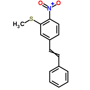 Benzene,2-(methylthio)-1-nitro-4-(2-phenylethenyl)-Structure,35717-49-8Structure Benzene,2-(methylthio)-1-nitro-4-(2-phenylethenyl)- Structure,35717-49-8Structure