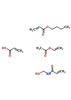 Vinyl acetate, butyl acrylate, acrylic acid, n-methylol acrylamide polymerStructure,36582-38-4Structure Vinyl acetate, butyl acrylate, acrylic acid, n-methylol acrylamide polymer Structure,36582-38-4Structure