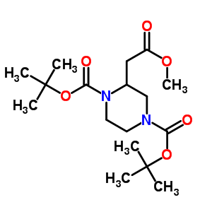 1,4-二-boc-哌嗪-2-乙酸甲酯結(jié)構(gòu)式_368441-99-0結(jié)構(gòu)式