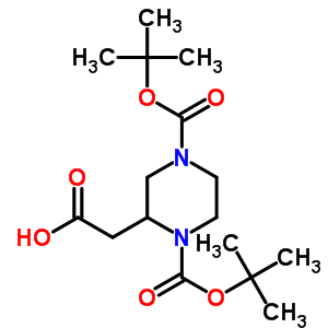 1,4-Di-boc-2-piperazineacetic acidStructure,368442-00-6Structure 1,4-Di-boc-2-piperazineacetic acid Structure,368442-00-6Structure