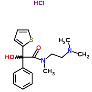 N-(2-dimethylaminoethyl)-2-hydroxy-n-methyl-2-phenyl-2-thiophen-2-ylacetamide hydrochlorideStructure,37109-10-7Structure N-(2-dimethylaminoethyl)-2-hydroxy-n-methyl-2-phenyl-2-thiophen-2-ylacetamide hydrochloride Structure,37109-10-7Structure
