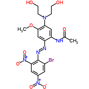 2,4-二硝基-6-溴-4-[雙(2-羥基乙基)氨基]-5-甲氧基-2-(乙?；被?氮雜苯結(jié)構(gòu)式_37395-76-9結(jié)構(gòu)式