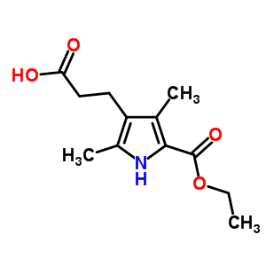 4-(2-Carboxy-ethyl)-3,5-dimethyl-1h-pyrrole-2-carboxylic acid ethyl esterStructure,37789-64-3Structure 4-(2-Carboxy-ethyl)-3,5-dimethyl-1h-pyrrole-2-carboxylic acid ethyl ester Structure,37789-64-3Structure