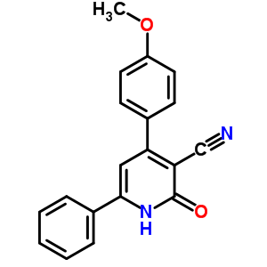 3-Pyridinecarbonitrile,1,2-dihydro-4-(4-methoxyphenyl)-2-oxo-6-phenyl-Structure,38468-90-5Structure 3-Pyridinecarbonitrile,1,2-dihydro-4-(4-methoxyphenyl)-2-oxo-6-phenyl- Structure,38468-90-5Structure