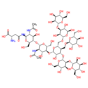 (Mannose)6-(n-acetylglucosamine)2-asparagineStructure,39114-02-8Structure (Mannose)6-(n-acetylglucosamine)2-asparagine Structure,39114-02-8Structure