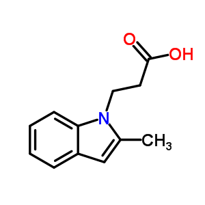 3-(2-甲基-吲哚-1-基)-丙酸結(jié)構(gòu)式_42951-33-7結(jié)構(gòu)式