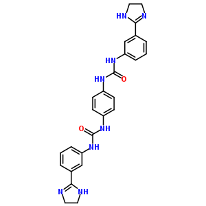 1-[3-(4,5-二氫-1H-咪唑-2-基)苯基]-3-[4-[[3-(4,5-二氫-1H-咪唑-2-基)苯基]氨基甲酰氨基]苯基]脲結(jié)構(gòu)式_4315-43-9結(jié)構(gòu)式