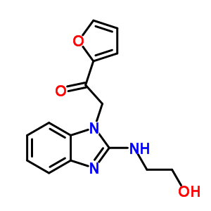 1-呋喃-2-基-2-[2-(2-羥基-乙基氨基)-苯并咪唑-1-基]-乙酮結(jié)構(gòu)式_435345-13-4結(jié)構(gòu)式