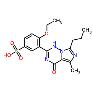 3-(1,4-二氫-5-甲基-4-氧代-7-丙基咪唑并[5,1-f][1,2,4]噻嗪-2-基)-4-乙氧基苯磺酸結(jié)構(gòu)式_437717-43-6結(jié)構(gòu)式