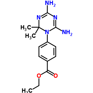 4-(4,6-二氨基-2,2-二甲基-1,3,5-噻嗪-1-基)苯甲酸乙酯結(jié)構(gòu)式_4514-44-7結(jié)構(gòu)式