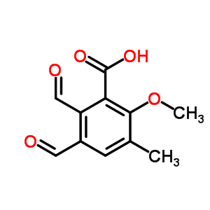 Benzoic acid,2,3-diformyl-6-methoxy-5-methyl-Structure,478-05-7Structure Benzoic acid,2,3-diformyl-6-methoxy-5-methyl- Structure,478-05-7Structure