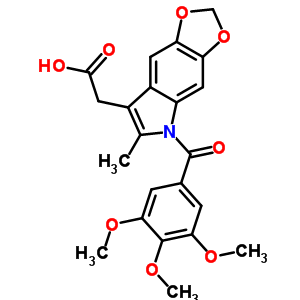 6-甲基-5-(3,4,5-三甲氧基苯甲?；?-5H-1,3-二氧代[4,5-f]吲哚-7-乙酸結(jié)構(gòu)式_50332-06-4結(jié)構(gòu)式