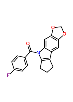 5,6,7,8-四氫-5-(p-氟苯甲?；?環(huán)戊并[b]-1,3-二氧代[4,5-f]吲哚結(jié)構(gòu)式_50332-12-2結(jié)構(gòu)式