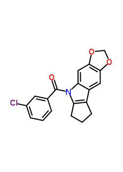 5,6,7,8-四氫-5-(m-氯苯甲?；?環(huán)戊并[b]-1,3-二氧代[4,5-f]吲哚結構式_50332-14-4結構式