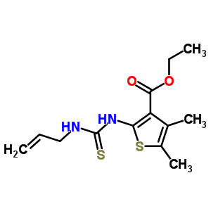 Ethyl 4,5-dimethyl-2-(prop-2-enylthiocarbamoylamino)thiophene-3-carboxylateStructure,50629-08-8Structure Ethyl 4,5-dimethyl-2-(prop-2-enylthiocarbamoylamino)thiophene-3-carboxylate Structure,50629-08-8Structure