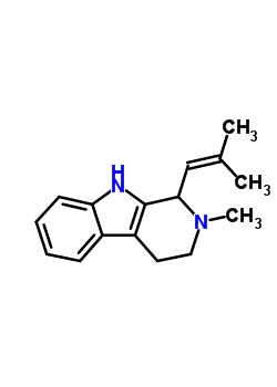 2,3,4,9-四氫-2-甲基-1-(2-甲基-1-丙烯基)-1H-吡啶并[3,4-b]吲哚結(jié)構(gòu)式_51076-19-8結(jié)構(gòu)式