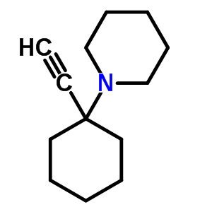 1-(1-乙炔環(huán)己基)哌啶結構式_51165-02-7結構式