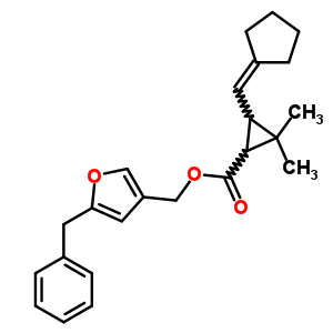 (5-Benzyl-3-furyl)methyl 3-(cyclopentylidenemethyl)-2,2-dimethyl-cyclo propane-1-carboxylateStructure,51202-40-5Structure (5-Benzyl-3-furyl)methyl 3-(cyclopentylidenemethyl)-2,2-dimethyl-cyclo propane-1-carboxylate Structure,51202-40-5Structure