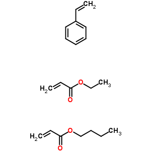 2-丙烯酸丁酯與苯乙烯和 2-丙烯酸乙酯聚合物結(jié)構(gòu)式_51243-47-1結(jié)構(gòu)式