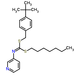 S-(4-(1,1-dimethylethyl)phenyl)methyl s-heptyl 3-pyridinylcarbonimidodithioateStructure,51308-60-2Structure S-(4-(1,1-dimethylethyl)phenyl)methyl s-heptyl 3-pyridinylcarbonimidodithioate Structure,51308-60-2Structure