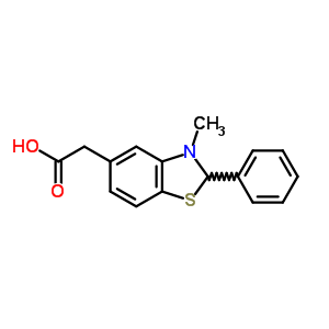 2,3-Dihydro-3-methyl-2-phenyl-5-benzothiazoleacetic acidStructure,52321-51-4Structure 2,3-Dihydro-3-methyl-2-phenyl-5-benzothiazoleacetic acid Structure,52321-51-4Structure
