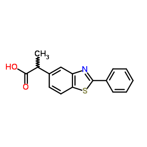 α-methyl-2-phenyl-5-benzothiazoleacetic acidStructure,52321-65-0Structure α-methyl-2-phenyl-5-benzothiazoleacetic acid Structure,52321-65-0Structure
