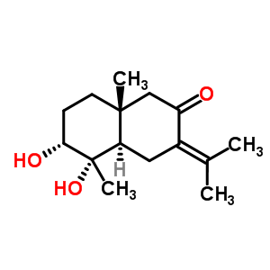 (4Ar)-decahydro-5α,6α-dihydroxy-5,8aβ-dimethyl-3-isopropylidenenaphthalen-2-oneStructure,52483-04-2Structure (4Ar)-decahydro-5α,6α-dihydroxy-5,8aβ-dimethyl-3-isopropylidenenaphthalen-2-one Structure,52483-04-2Structure