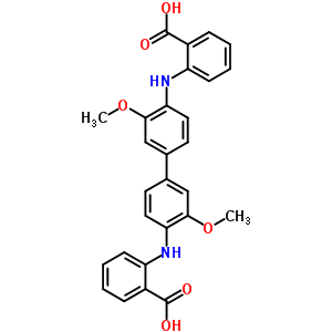 2,2’-((3,3’-Dimethoxy(1,1’-biphenyl)-4,4’-diyl)diimino)bis-benzoic acidStructure,52962-95-5Structure 2,2’-((3,3’-Dimethoxy(1,1’-biphenyl)-4,4’-diyl)diimino)bis-benzoic acid Structure,52962-95-5Structure
