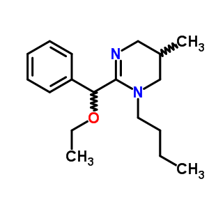 3,4,5,6-Tetrahydro-3-butyl-2-(α-ethoxybenzyl)-5-methylpyrimidineStructure,52963-63-0Structure 3,4,5,6-Tetrahydro-3-butyl-2-(α-ethoxybenzyl)-5-methylpyrimidine Structure,52963-63-0Structure