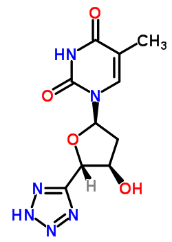 (2R-(2alpha,4beta,5alpha))-5-methyl-1-(tetrahydro-4-hydroxy-5-(1h-tetrazol-5-yl)-2-furanyl)-2,4(1h,3h)-pyrimidinedioneStructure,52995-50-3Structure (2R-(2alpha,4beta,5alpha))-5-methyl-1-(tetrahydro-4-hydroxy-5-(1h-tetrazol-5-yl)-2-furanyl)-2,4(1h,3h)-pyrimidinedione Structure,52995-50-3Structure