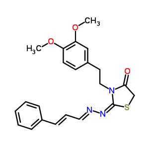 3-Phenylpropenal [3-[2-(3,4-dimethoxyphenyl)ethyl ]-4-oxothiazolidine-2-ylidene]hydrazone Structure,53068-44-3Structure