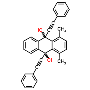 1,4-Dimethyl-9,10-bis(2-phenylethynyl)anthracene-9,10-diolStructure,53183-33-8Structure 1,4-Dimethyl-9,10-bis(2-phenylethynyl)anthracene-9,10-diol Structure,53183-33-8Structure