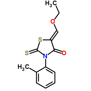 5-Ethoxymethylene-2-thioxo-3-o-tolyl-4-thiazolidinoneStructure,53514-43-5Structure 5-Ethoxymethylene-2-thioxo-3-o-tolyl-4-thiazolidinone Structure,53514-43-5Structure