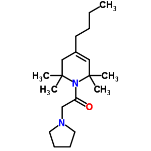 1,2,3,6-四氫-4-丁基-1-(1-吡咯烷乙酰基)-2,2,6,6-四甲基吡啶結(jié)構(gòu)式_53725-47-6結(jié)構(gòu)式