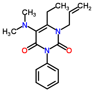 1-Allyl-5-(dimethylamino)-6-ethyl-3-phenyluracilStructure,53727-43-8Structure 1-Allyl-5-(dimethylamino)-6-ethyl-3-phenyluracil Structure,53727-43-8Structure