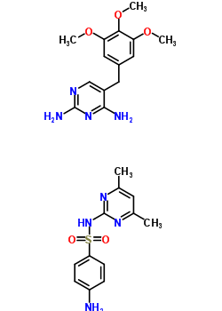 4-Amino-n-(4,6-dimethyl-2-pyrimidinyl)benzensulfonamide mixt. with 5-((3,4,5-trimethoxyphenyl)methyl)-2,4-pyrimidinediamineStructure,54242-79-4Structure 4-Amino-n-(4,6-dimethyl-2-pyrimidinyl)benzensulfonamide mixt. with 5-((3,4,5-trimethoxyphenyl)methyl)-2,4-pyrimidinediamine Structure,54242-79-4Structure
