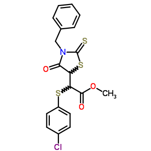 a-[(4-氯苯基)硫代]-4-氧代-3-(苯基甲基)-2-硫氧代-5-噻唑烷乙酸甲酯結構式_54326-52-2結構式