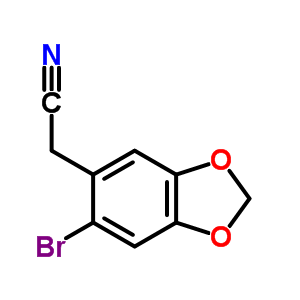 1,3-Benzodioxole-5-acetonitrile,6-bromo-Structure,5434-50-4Structure 1,3-Benzodioxole-5-acetonitrile,6-bromo- Structure,5434-50-4Structure
