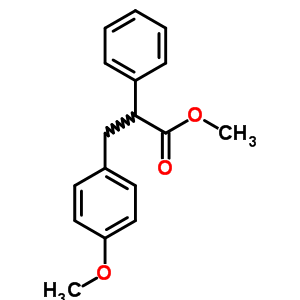 Benzenepropanoic acid,4-methoxy-a-phenyl-, methyl esterStructure,5448-41-9Structure Benzenepropanoic acid,4-methoxy-a-phenyl-, methyl ester Structure,5448-41-9Structure