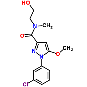 1-(3-Chlorophenyl)-n-(2-hydroxyethyl)-5-methoxy-n-methyl-1h-pyrazole-3-carboxamideStructure,54708-76-8Structure 1-(3-Chlorophenyl)-n-(2-hydroxyethyl)-5-methoxy-n-methyl-1h-pyrazole-3-carboxamide Structure,54708-76-8Structure