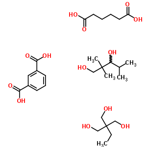 1,3-Benzenedicarboxylic acid, polymer with 2-ethyl-2-(hydroxymethyl)-1,3-propanediol, hexanedioic acid and 2,2,4-trimethyl-1,3-pentanediolStructure,55012-14-1Structure 1,3-Benzenedicarboxylic acid, polymer with 2-ethyl-2-(hydroxymethyl)-1,3-propanediol, hexanedioic acid and 2,2,4-trimethyl-1,3-pentanediol Structure,55012-14-1Structure