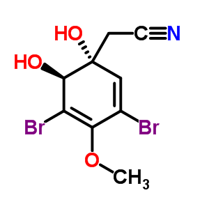 2,4-Cyclohexadiene-1-acetonitrile, 3,5-dibromo-1,6-dihydroxy-4-methoxy-, trans-(+-)-Structure,55057-73-3Structure 2,4-Cyclohexadiene-1-acetonitrile, 3,5-dibromo-1,6-dihydroxy-4-methoxy-, trans-(+-)- Structure,55057-73-3Structure